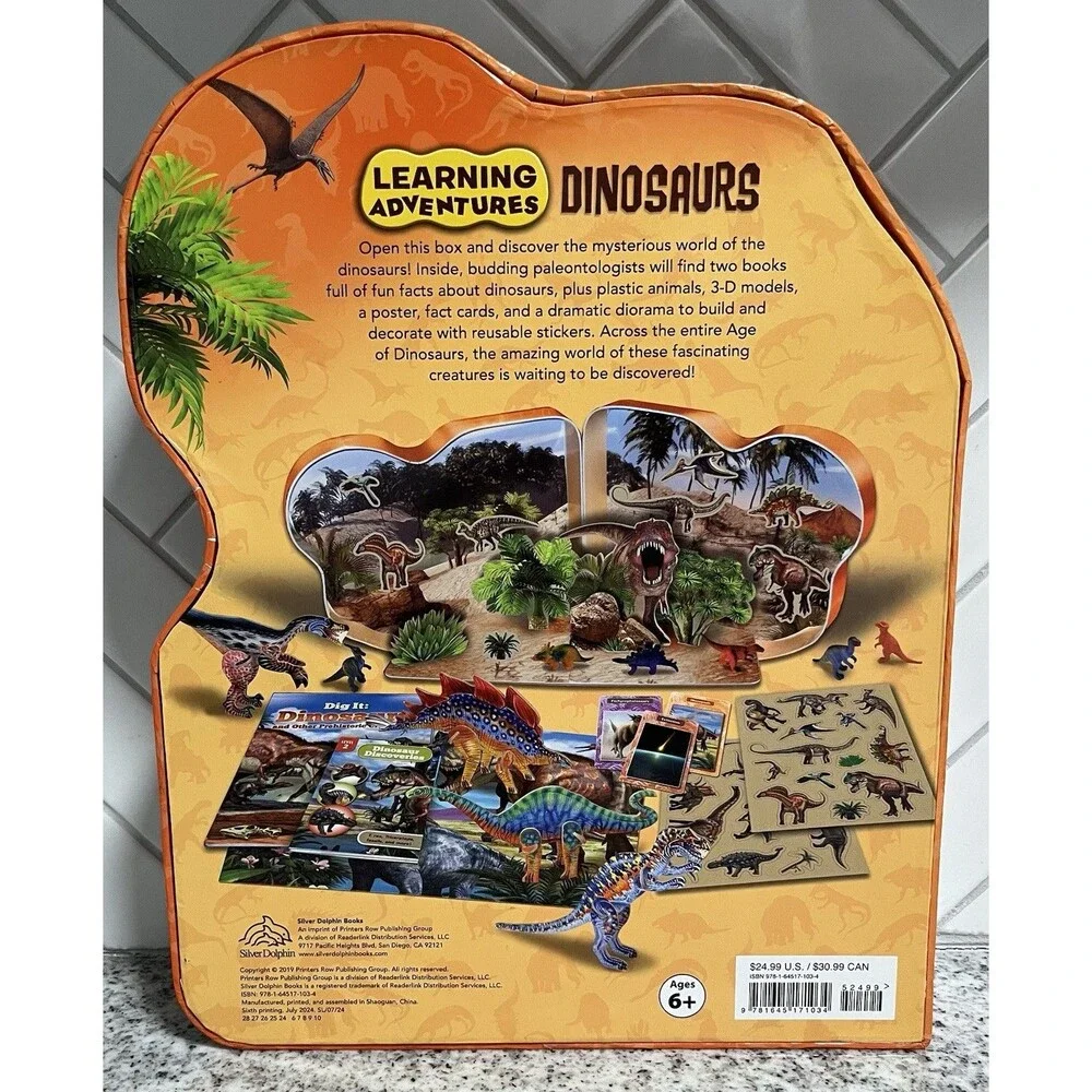 Learning Adventures Dinosaurs Activity Kit Diorama Stickers 3D Models Incomplete